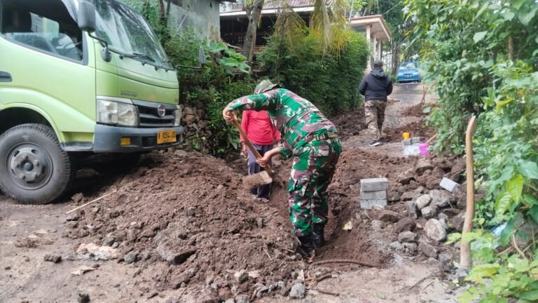 Satgas TMMD Ke-128 Gali Gorong-Gorong 6 Meter di Dusun Klagin, Antisipasi Genangan Air