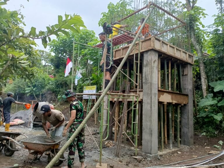 Progres Pembangunan Tower Tandon SPAM TMMD ke-128 Masuki Tahap Pengecoran Lantai Dasar.